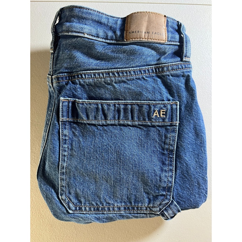 American Eagle Womens 0 Short Carpenter Utility Jeans Blue Denim 26x26